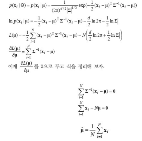 평균 벡터의 MLE 유도